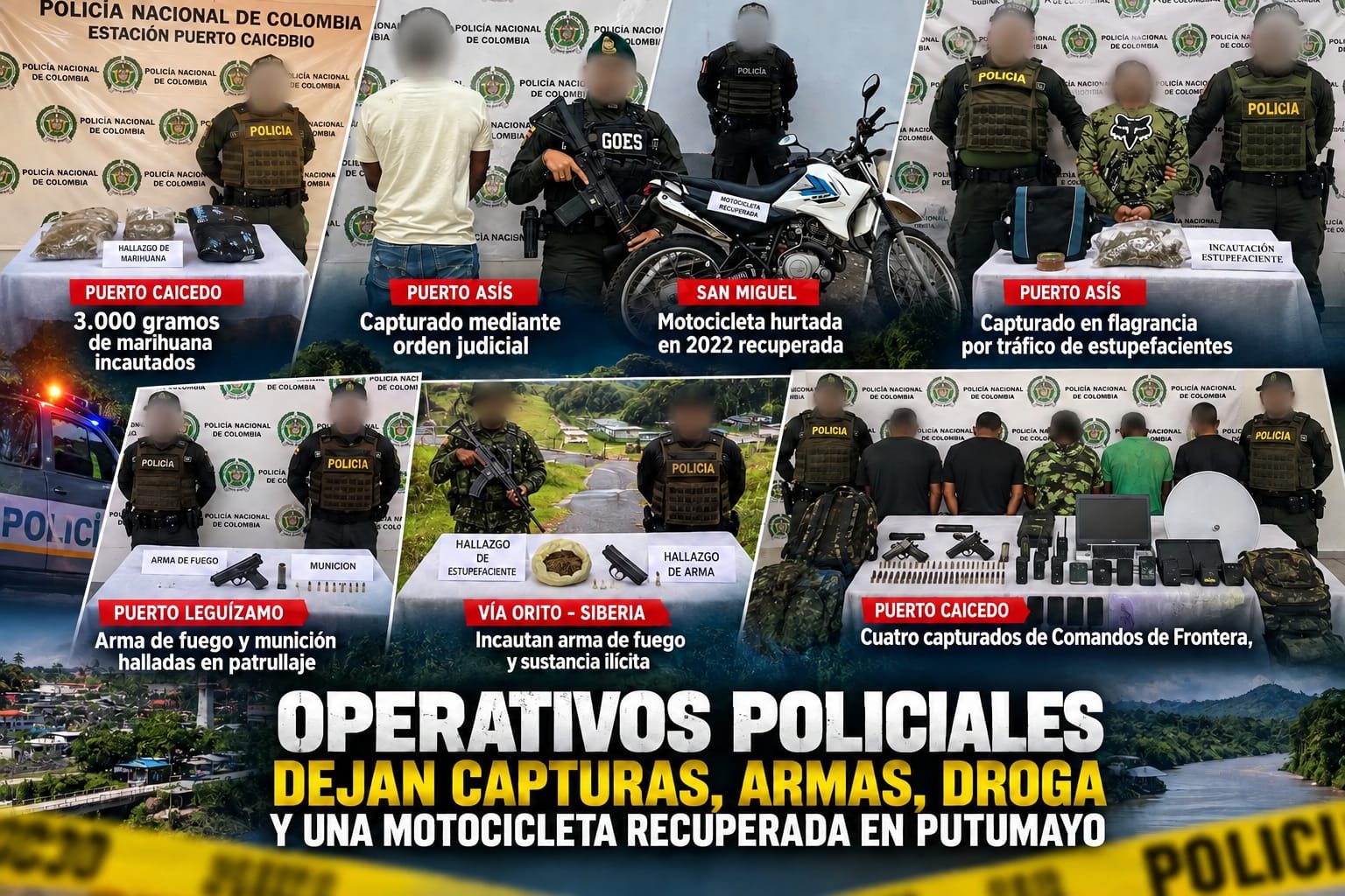 Operativos policiales contra la delincuencia en Putumayo