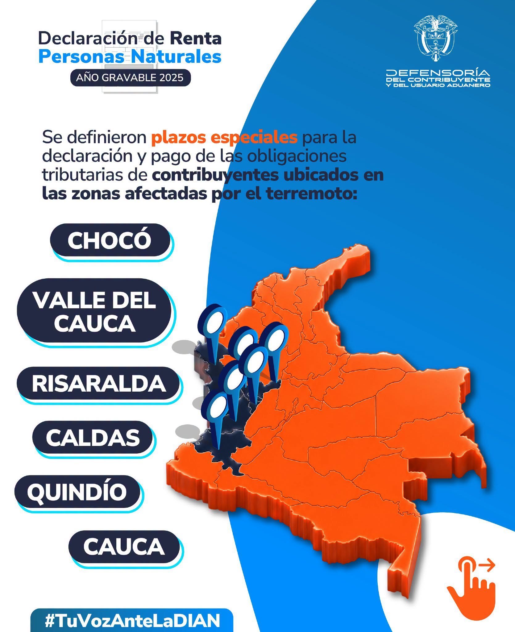Putumayo no Está en los Beneficios de plazo de Impto. de Renta. DIAN Establece Plazos Especiales para Contribuyentes Afectados por Terremoto