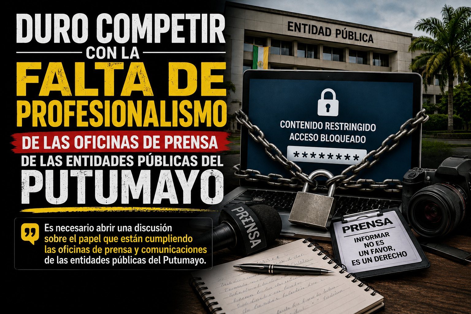 Duro competir con la falta de profesionalismo de las oficinas de prensa de las entidades públicas del Putumayo